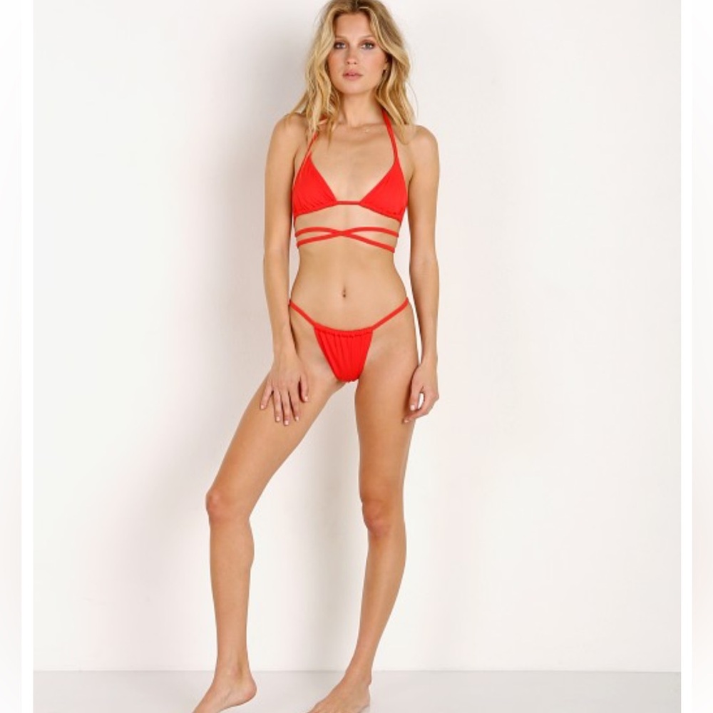 Solid & Striped x SWIM TEAM The Hannah Bikini Bottom Red Large